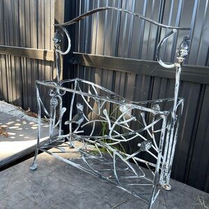 Antique Wrought Iron Holder for Flower, Plant, logs, Magazines